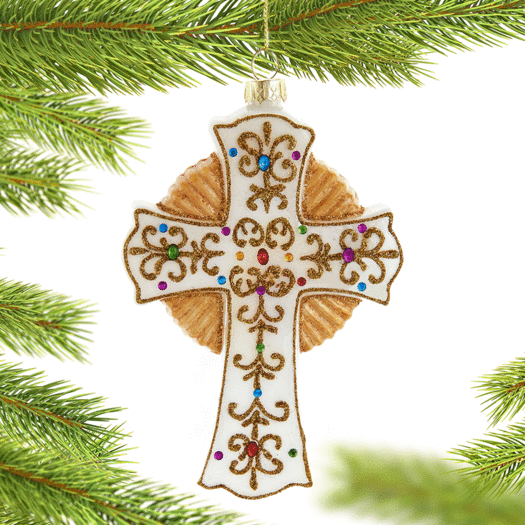 Jeweled Cross Christmas Ornament