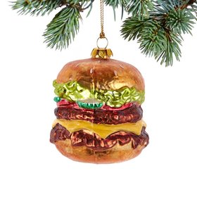 Personalized Double Cheeseburger Christmas Ornament