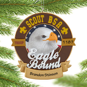 Personalized Boy Scouts of America Eagle Bound Christmas Ornament