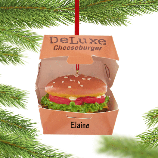 Personalized Deluxe Cheeseburger Christmas Ornament