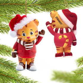 Personalized Daniel Tiger With Santa Hat Christmas Ornament