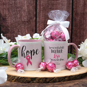 Personalized Breast Cancer Hope 11oz Mug with Lindt Truffles