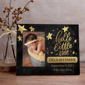 Personalized Picture Frame Hello Little One Gold