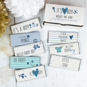 Personalized It's A Boy Birth Announcement Candy Gift Box Hershey's Chocolate Bars (8 Pack)
