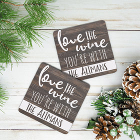 Personalized Neoprene Coaster, Love the Wine You're With (Set of 4)