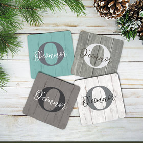 Personalized Cork Coaster - Word Choice Family Name (Set of 4)