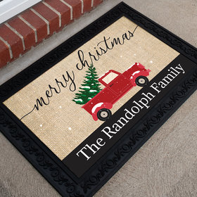Personalized Merry Christmas Doormat Merry Christmas Truck