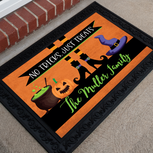 Personalized Halloween Doormat No Tricks Just Treats