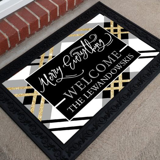 Personalized Christmas Doormat Merry Everything