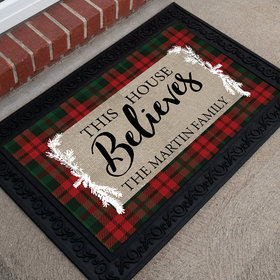 Personalized Christmas Doormat This House Believes