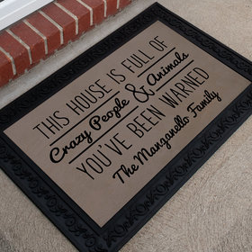 Personalized Doormat Crazy People and Animals