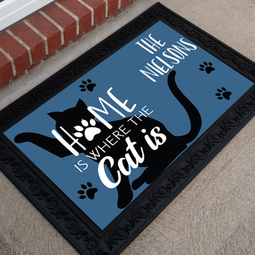 Personalized Doormat Home Is Where the Cat Is
