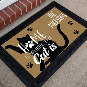 Personalized Doormat Home Is Where the Cat Is