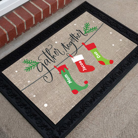 Personalized Doormat Gather Together Stocking Family of 3