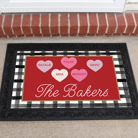 Personalized Doormat Valentine's Day Family of 5