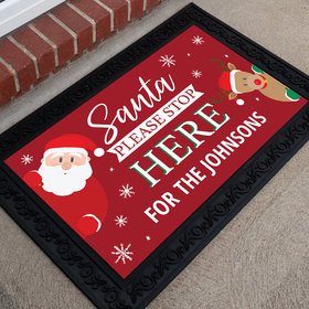 Personalized Christmas Doormat Santa Stop Here