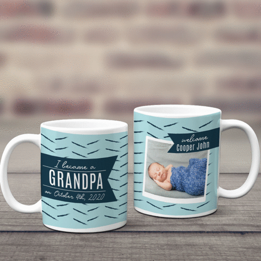 Personalized I Became a Grandpa 11oz Mug Empty