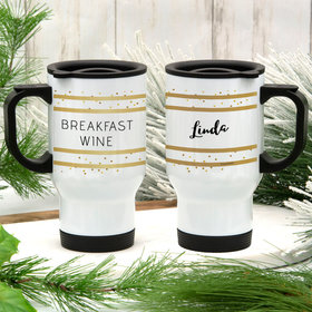 Personalized Breakfast Wine Stainless Steel Travel Mug (14oz)