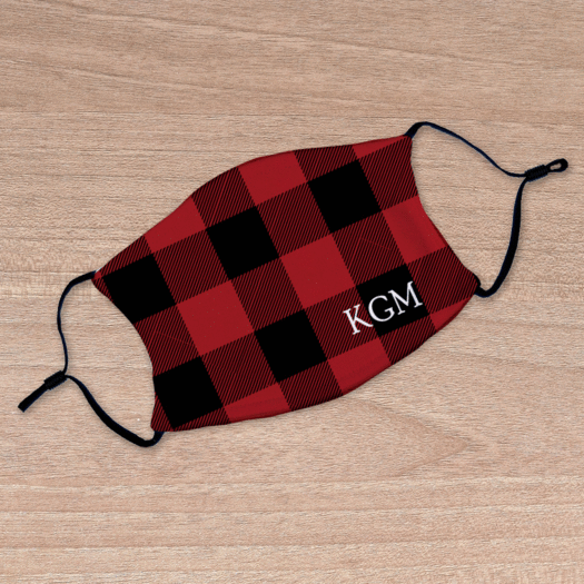 Personalized Red Plaid Face Mask