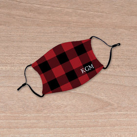 Personalized Red Plaid Face Mask