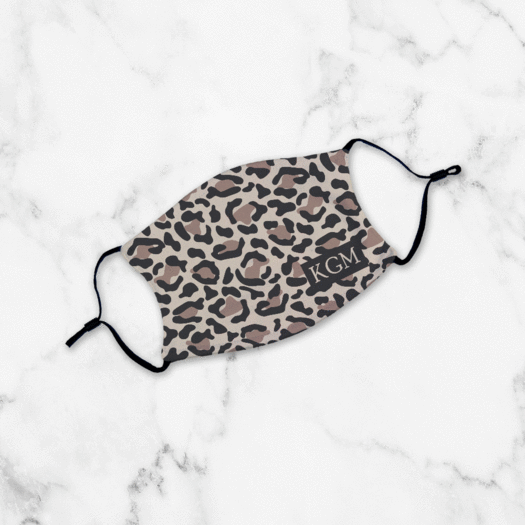 Personalized Leopard Initials Face Mask