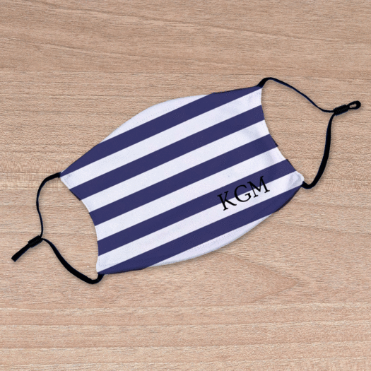 Personalized Nautical Stripes Face Mask