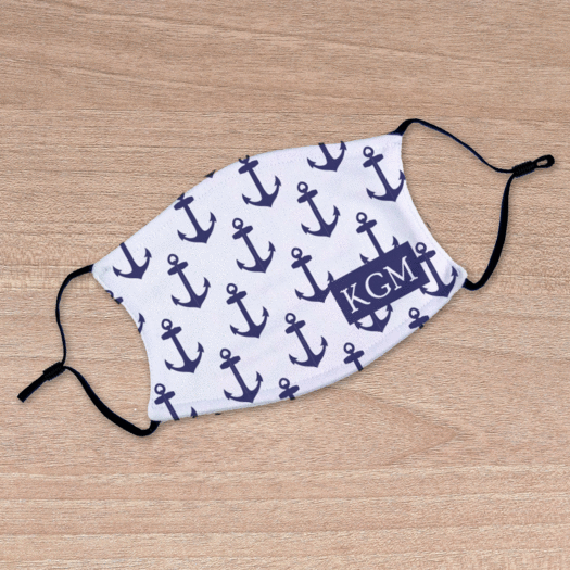 Personalized Nautical Anchors Face Mask