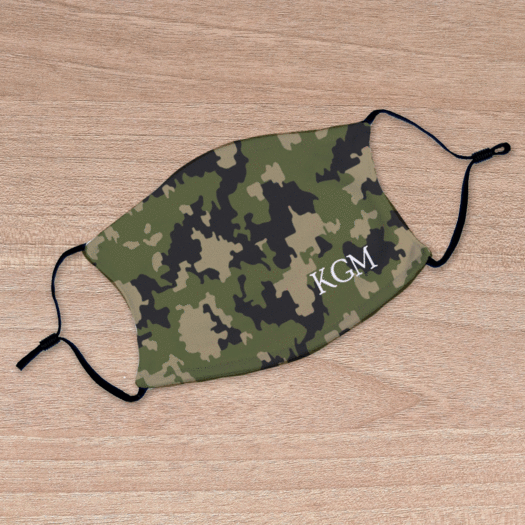 Personalized Green Camo Face Mask