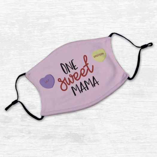 One Sweet (Title) 2 Hearts Adult Face Mask