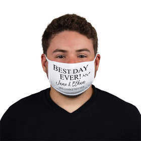 Personalized Best Day Ever Wedding Face Mask