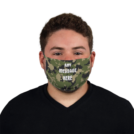 Personalized Camo Write Your Own Message Face Mask