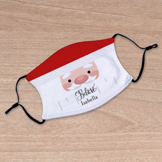 Personalized Believe in Santa Face Mask