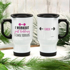 Personalized Toddler Workout Stainless Steel Travel Mug (14oz)