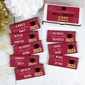 Personalized Graduation Confetti Candy Belgian Chocolate Bars Gift Box (8 Pack)