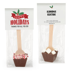 Personalized Christmas Holly Happy Holidays Hot Chocolate Spoon