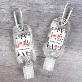Personalized Hand Sanitizer with Carabiner 1 fl. oz bottle - Christmas Jingle All The Way