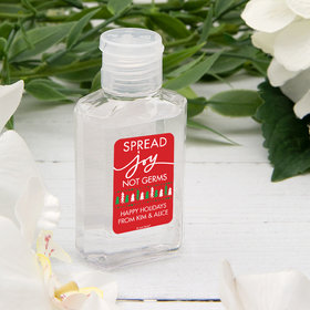 Personalized Hand Sanitizer 2 fl. oz bottle - Christmas Spread Joy Not Germs