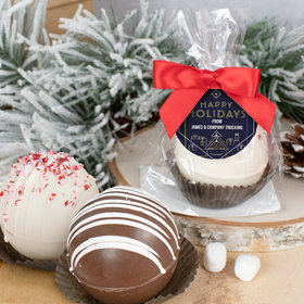 Personalized Christmas Hot Cocoa Bomb Holiday Deco Blue and Gold