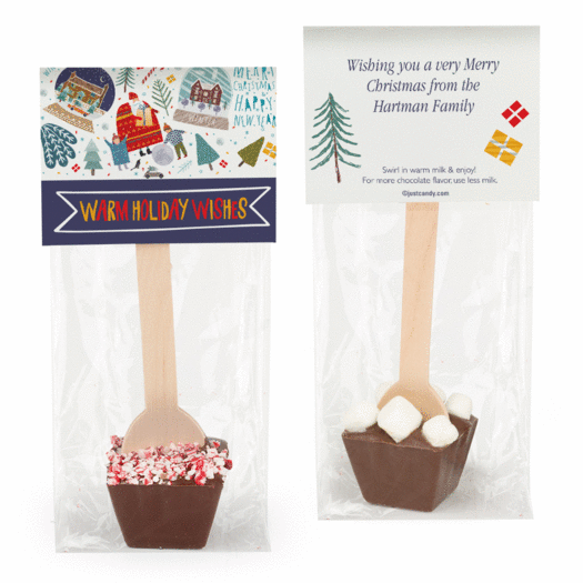 Personalized Warm Holiday Wishes Hot Chocolate Spoon