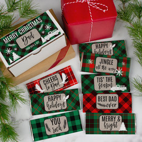 Personalized Dad's Plaid Belgian Chocolate Bars Gift Box (8 Pack)