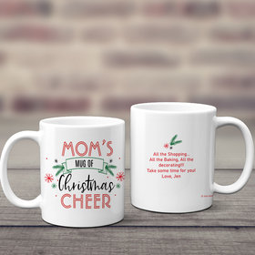 Personalized Mom's Mug of Christmas Cheer 11oz Mug Empty