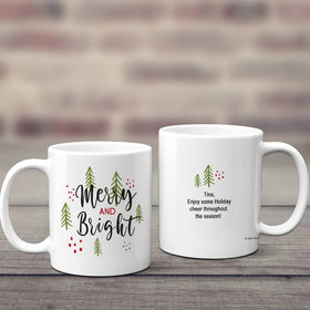 Personalized Merry and Bright 11oz Mug Empty