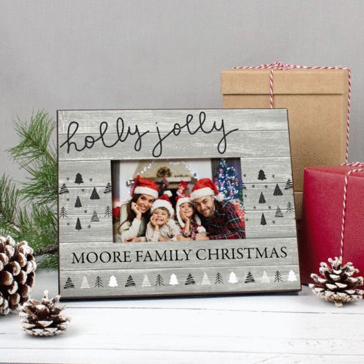 Personalized Picture Frame Christmas Holly Jolly