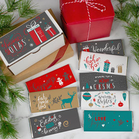 Personalized Happy Holidays Hershey's Chocolate Bars Gift Box (8 Pack)