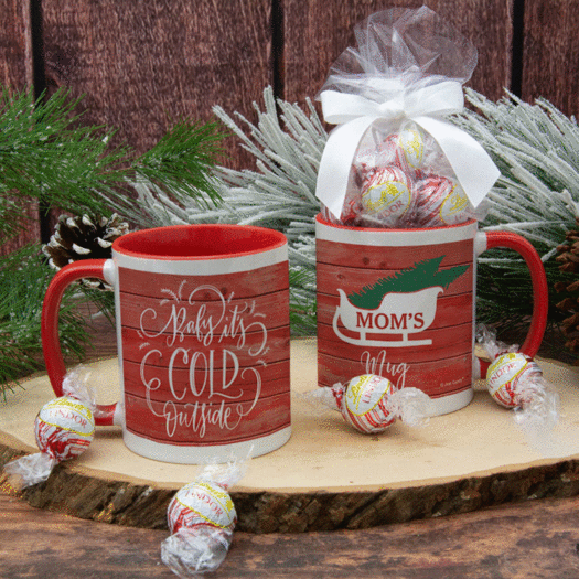 Personalized Baby its Cold Outside 11oz Mug with Lindt Truffles