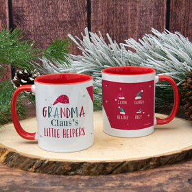 Personalized Grandma Claus's 4 Little Helpers 11oz Mug Empty
