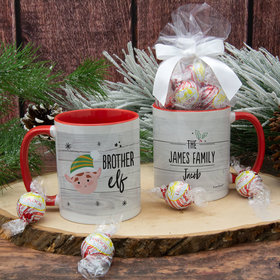 Personalized Santa Elf Family Brother 11oz Mug with Lindt Truffles