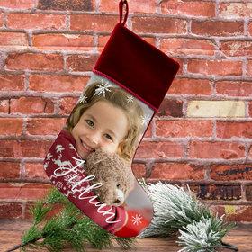 Personalized Christmas Stocking Photo Upload Choose Word
