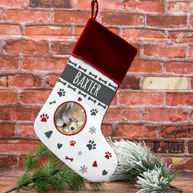 Personalized Christmas Stocking Dog Photo