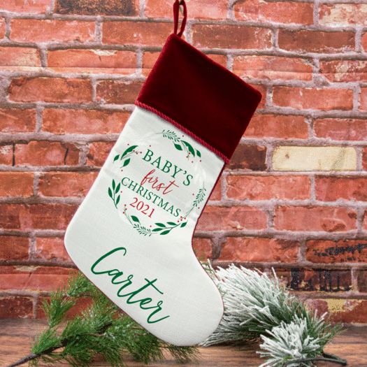 Personalized Christmas Stocking Babies First Xmas